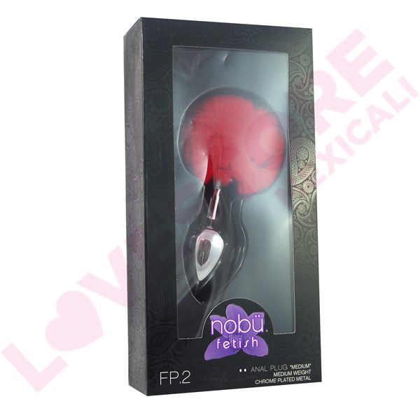 NOBU ANAL PLUG SILVER/RED FP. 2 MEDIUM