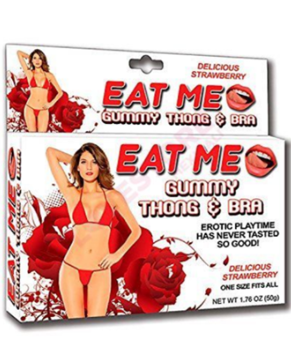 Edible Gummy Thong and Bra - Eat Me Strawberry Flavored