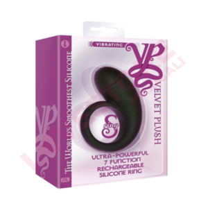 Icon Brands S-Ring Rechargeable Silicone Cock Ring, Velvet Plush