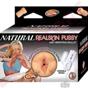 Natural Realskin Pussy Amber Masturbator with Vibrating Bullet