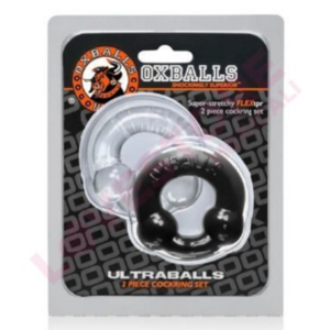 Ultra Balls Cockring 2 Pack Black And Clear