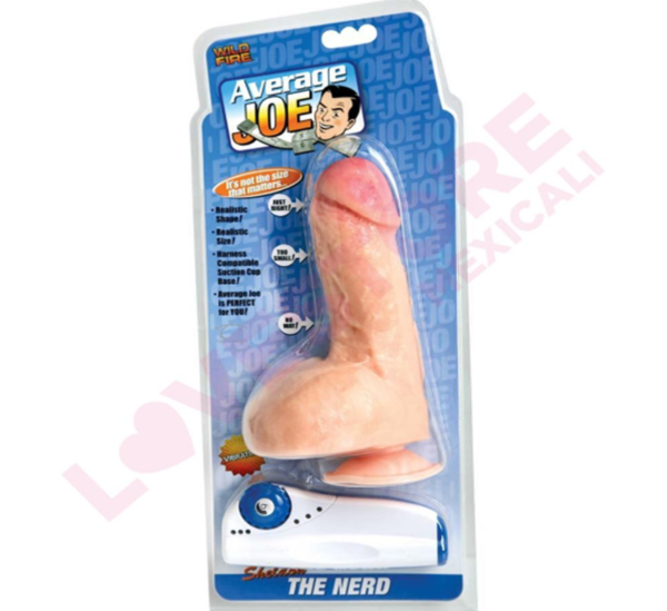 Average Joe the Nerd, Sheldon Vibrating Dildo with Suction, 7.75, Natural