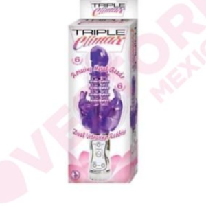 Nasstoys triple clímax Doble Vibración Conejo impermeable, púrpura, 11 in