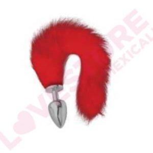 Juno Large Silver Plug With Long Red Tail