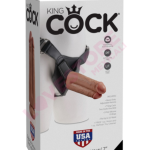 King Cock Strap-On Harness  w/ 7" Two Cocks One Hole
