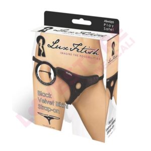 LUX FETISH BLACK VELVET BIKINI STRAP-ON HARNESS