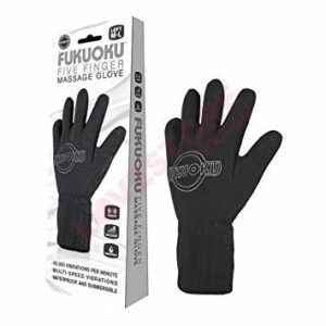 Fukuoku Black Left Hand Five Finger Vibrating Massage Glove