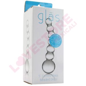 5" Curved Glass Beaded Dildo