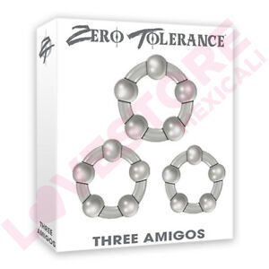 Zero Tolerance Three Amigos Cock Ring Set of 3, Smoke