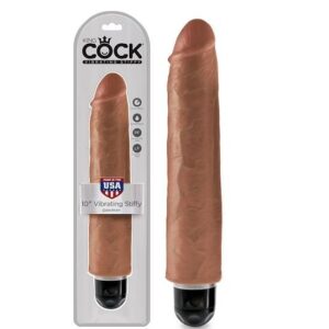 King Cock Vibrating Stiffy-Tan 10"