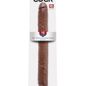King Cock Thick Double Dildo-Brown 16"