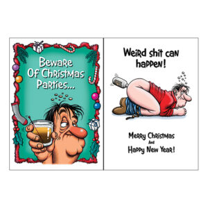Greeting Card Beware Of Xmas Parties