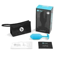 b-Vibe Snug Plug 3 Weighted Silicone Anal Toy, Teal