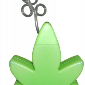 GLOW-IN-THE-DARK POTLEAF CUP WITH PLASTIC STRAW