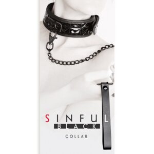 Sinful Collar with Leash in Black