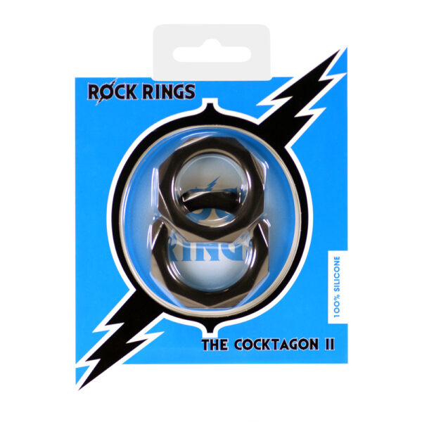 Rock Rings The Cocktagon ll 2 Pack Black