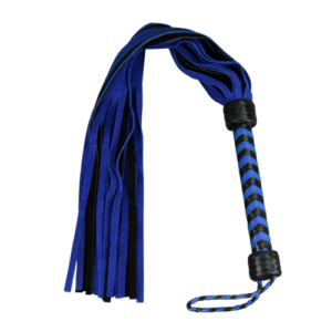 Flogger - Leather 18" Suede Mini Whip Tail Blue