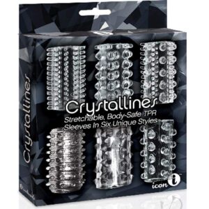 The 9's Crystalline Tpr Cock Sleeve 6 Pack - Clear