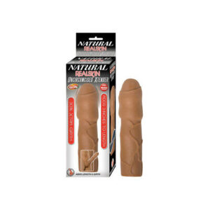 Natural Realskin 3" Uncircumcised Xtender Removable Bullet Waterproof Brown
