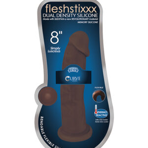 FLESHSTIXXX 8" Silicone Dildo no ball Chocolate