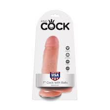 King Cock 7" Cock W/Balls Fl.