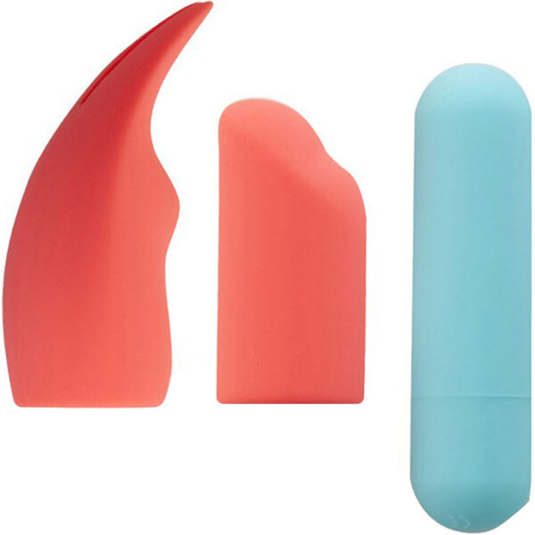 Sydney Rechargeable Mini Bullet with Silicone Sleeves by Maia Toys, 3", Teal Blue